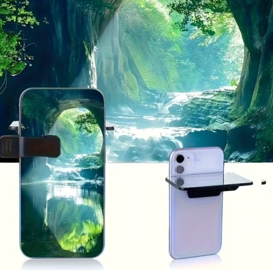 Adjustable Smartphone Camera Reflection Mirror Clip – Portable Phone Camera Mirror Attachment for Travel, Vlog, Selfie & Creative Reflection Photography